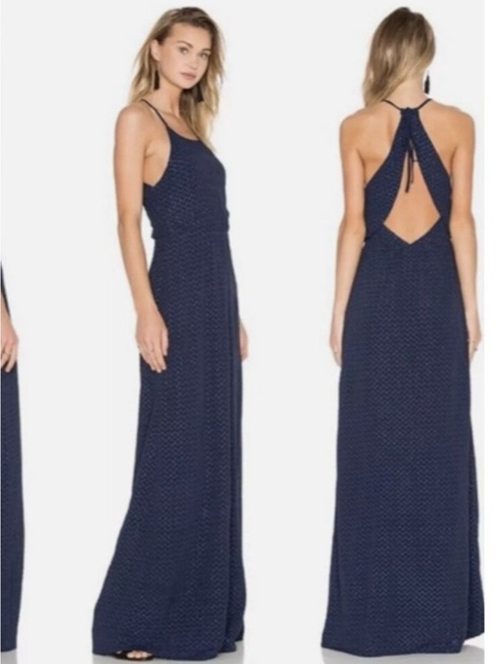 Navy Open-Back Maxi Dress - Calypso